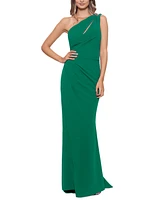 Betsy & Adam One-Shoulder Cutout Gown