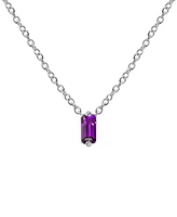 2-Pc. Set Amethyst Baguette Pendant Necklace & Matching Stud Earrings (5/8 ct. t.w.) Sterling Silver (Also Mystic Topaz Blue Topaz)