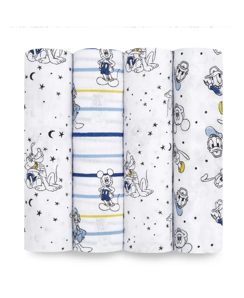 aden by aden + anais Mickey Stargazer Swaddle Blankets, Pack of 4