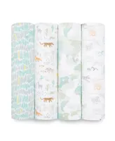 aden by aden + anais Baby Boys or Baby Girls Swaddle Blankets, Pack of 4