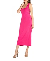 24seven Comfort Apparel Women's Scoop Neck Maxi Dress with Racerback Detail