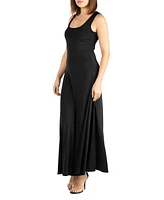 24seven Comfort Apparel Women's Slim Fit A-Line Sleeveless Maxi Dress