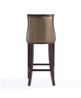 Manhattan Comfort Fifth Avenue 19" L Beech Wood Faux Leather Upholstered Barstool