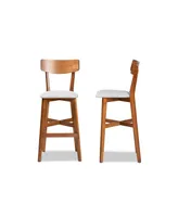 Cameron Modern and Contemporary Transitional Wood Bar Stool Set, 2 Piece