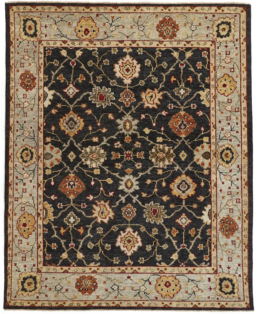 Feizy Carrington R6500 2' x 3' Area Rug - Black, Gold