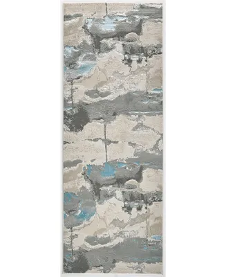 Feizy Azure R3525 2'10" x 7'10" Runner Area Rug - Silver