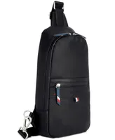 Tommy Hilfiger Men's Leo Logo Embossed Sling Backpack