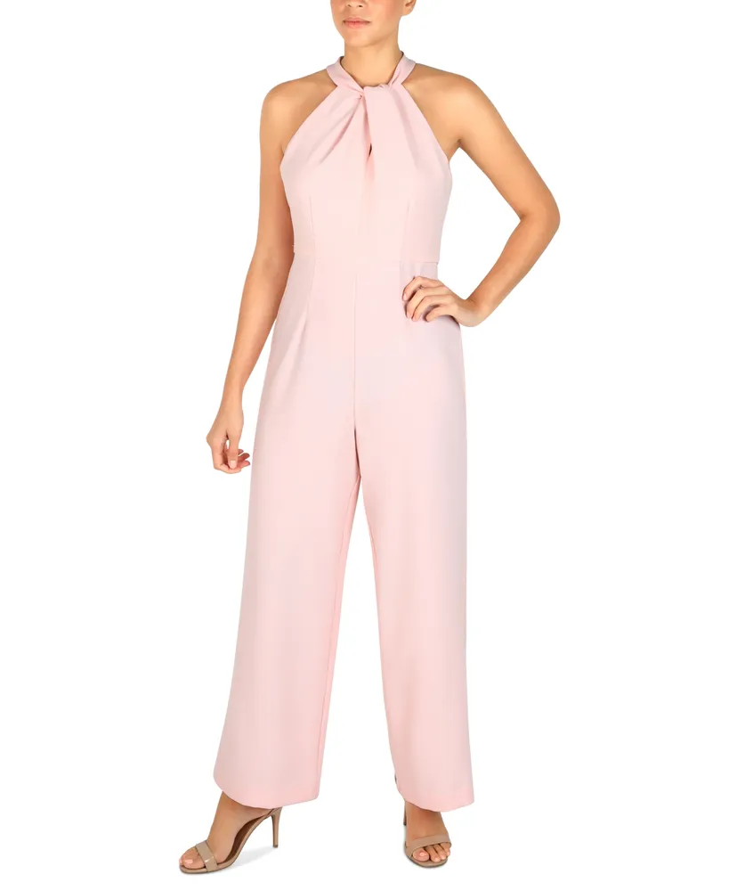 julia jordan Twist-Front Halter Jumpsuit - Macy's