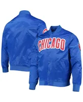 Men's Pro Standard Royal Chicago Cubs Wordmark Satin Full-Snap Jacket