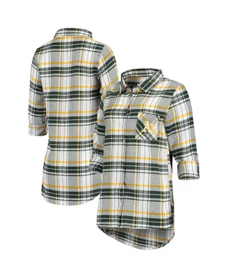 Women's Concepts Sport Green, Gold Oakland Athletics Accolade Flannel Nightshirt