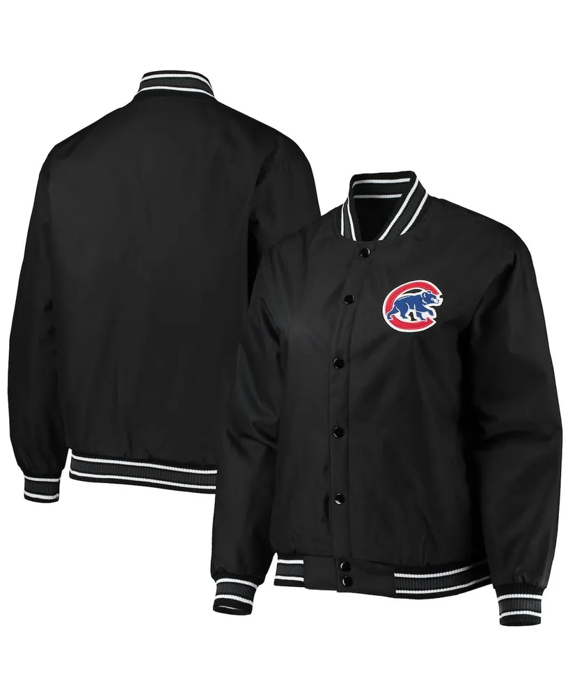 The Wild Collective Women's Black Chicago Cubs Camo Sherpa Full-Zip Bomber  Jacket - Macy's