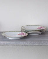 Noritake Poppy Place 6" Saucers, Set of 4 - White, Pink, Gold