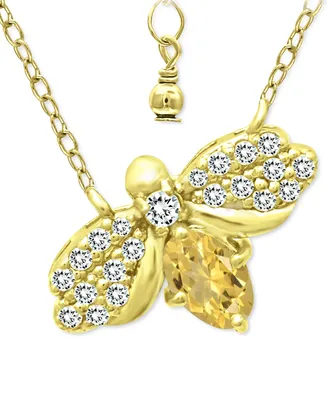 Giani Bernini Cubic Zirconia Bee Pendant Necklace in 18k Gold-Plated Sterling Silver, 16" + 2" extender, Created for Macy's