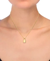 Padlock Paperclip 18" Pendant Necklace in 10k Gold