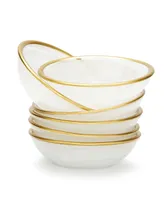 Alabaster Dip Bowls with Rim, Set of 6 - Gold