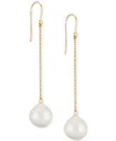 Cultured Freshwater Baroque Pearl (12mm) Chain Drop Earrings