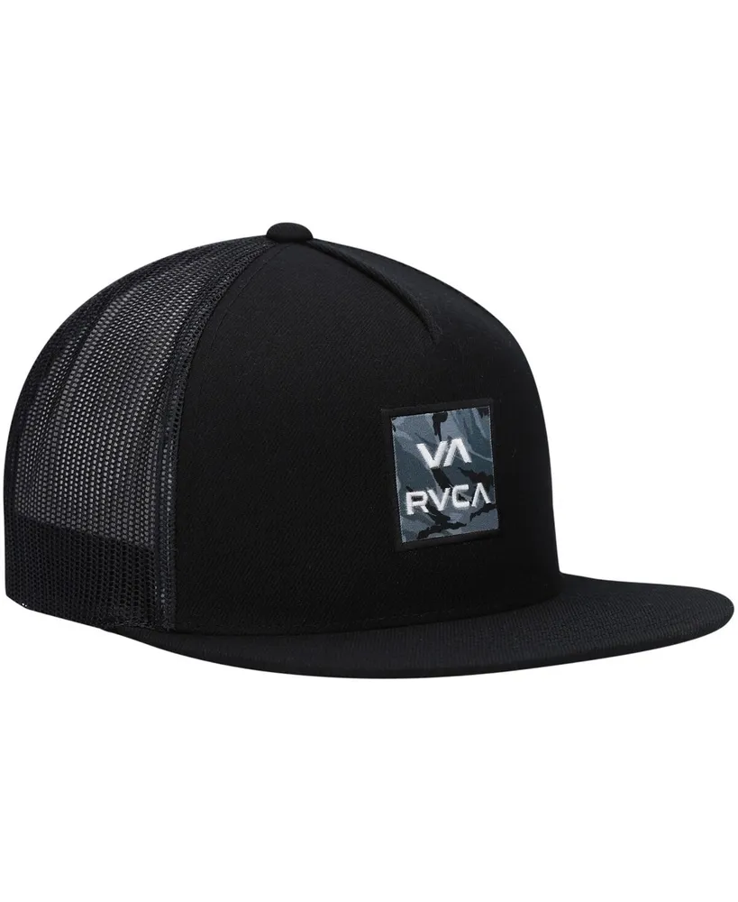 Men's Rvca Black Va Atw Print Trucker Snapback Hat