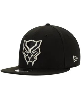 Men's Black New Era Black Panther Classic Logo 9FIFTY Adjustable Snapback Hat