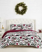 Merry Town Christmas Oversized Reversible 3 Piece Quilt Set