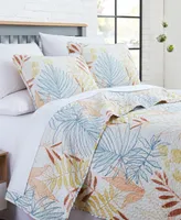 Tropic Leaf Quilt and Sham 3 Piece Set