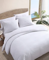 Tommy Bahama Home Basketweave Solid 4 Piece Duvet Cover Set, Queen