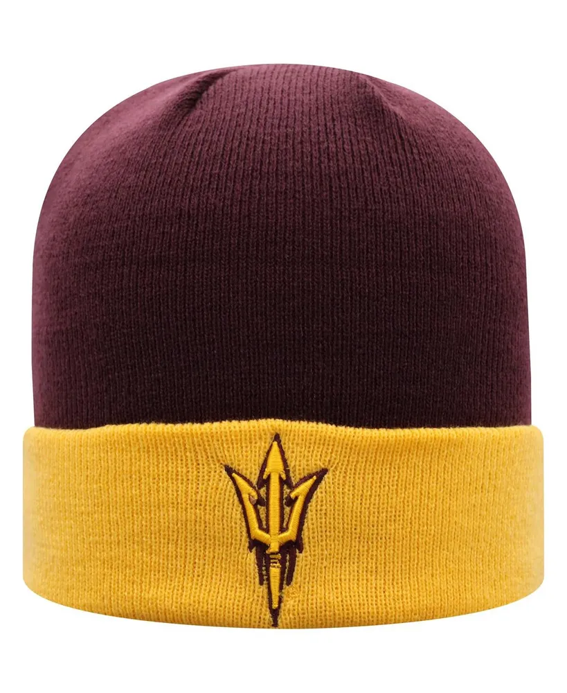 Men's Top of The World Maroon, Gold Arizona State Sun Devils Core 2-Tone Cuffed Knit Hat