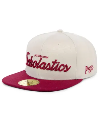 Men's Physical Culture Cream Scholastic Athletic Association Black Fives Snapback Adjustable Hat