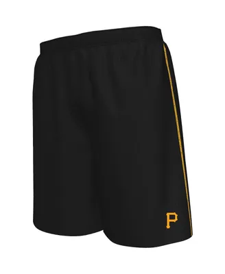 Men's Majestic Black Pittsburgh Pirates Big and Tall Mesh Shorts