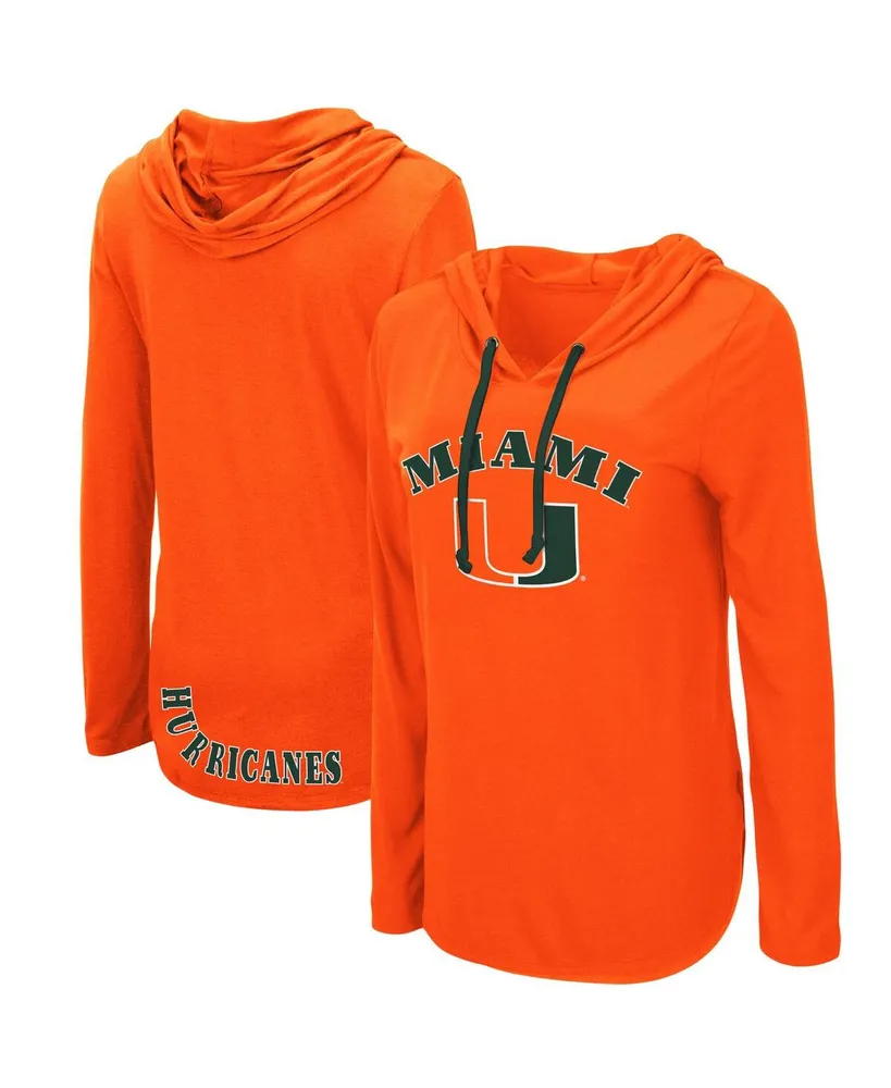 Women's Colosseum Orange Miami Hurricanes My Lover Hoodie Long Sleeve T-shirt