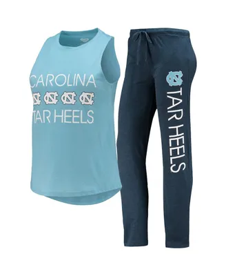 Women's Concepts Sport Navy, Carolina Blue North Tar Heels Tank Top and Pants Sleep Set