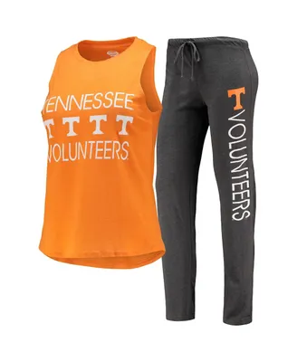 Women's Concepts Sport Charcoal, Tennessee Orange Volunteers Tank Top and Pants Sleep Set