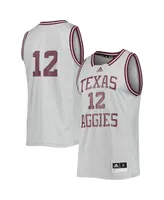 Men's adidas #12 Gray Texas A&M Aggies Reverse Retro Jersey