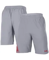 Men's Under Armour Gray Wisconsin Badgers 2021 Sideline Woven Shorts