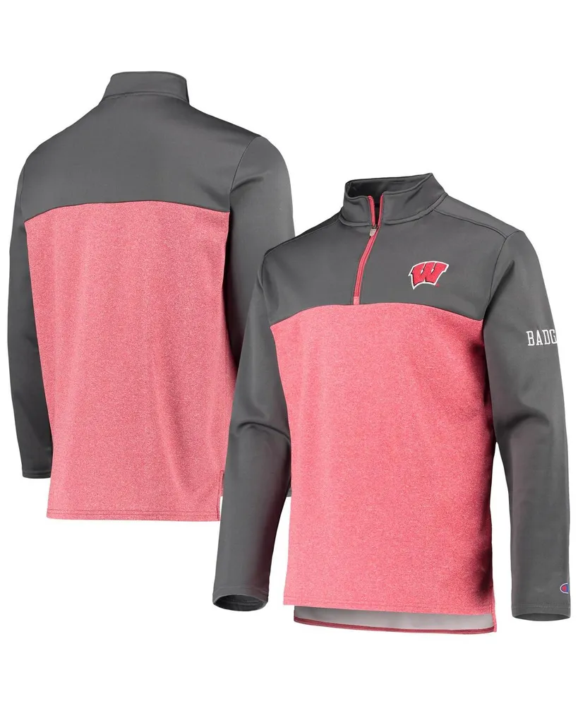 Men's Champion Red Wisconsin Badgers Gameday Quarter-Zip Jacket