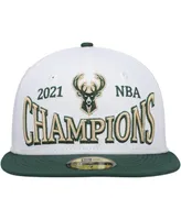 Men's New Era White, Hunter Green Milwaukee Bucks Arch Champs 59Fifty Fitted Hat