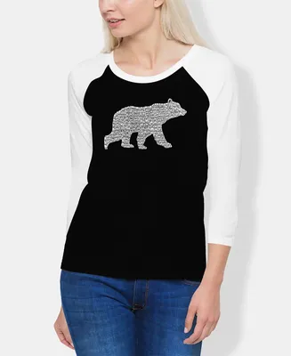 Women's Raglan Word Art Mama Bear T-shirt