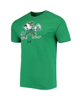 Men's Under Armour Kelly Green Notre Dame Fighting Irish Mascot Logo Performance Cotton T-shirt