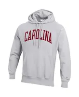 Men's Champion Heathered Gray South Carolina Gamecocks Team Arch Reverse Weave Pullover Hoodie