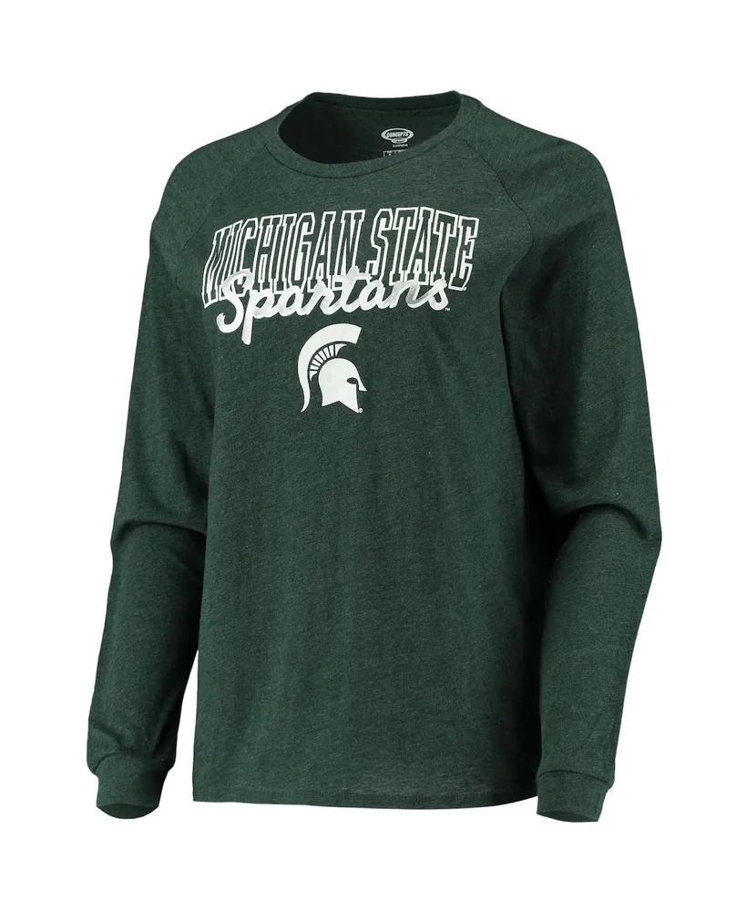 Women's Concepts Sport Green, Gray Michigan State Spartans Raglan Long Sleeve T-shirt and Shorts Sleep Set