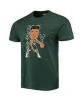 Men's '47 Brand Giannis Antetokounmpo Heathered Hunter Green Milwaukee Bucks Bobblehead T-shirt