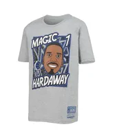 Big Boys Mitchell & Ness Penny Hardaway Heathered Gray Orlando Magic Hardwood Classics King of the Court Player T-shirt