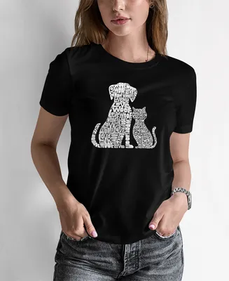 Women's Word Art Dogs and Cats T-shirt