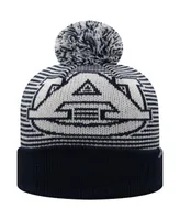 Big Boys Top of the World Navy Auburn Tigers Line Up Cuffed Knit Hat with Pom