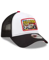 Men's New Era White, Black Davey Allison Legends 9Forty A-Frame Adjustable Trucker Hat