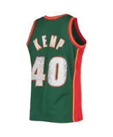 Men's Mitchell & Ness Shawn Kemp Green Seattle SuperSonics 1995-96 Hardwood Classics 75th Anniversary Diamond Swingman Jersey