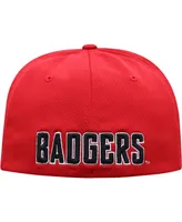 Men's Top of The World Red Wisconsin Badgers Reflex Logo Flex Hat