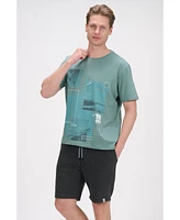 Ron Tomson Men's Modern Print Fitted Cali T-shirt