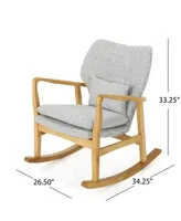 Benny Mid-Century Modern Tufted Rocking Chair with Accent Pillow