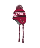 Big Boys Cardinal, Black Arizona Cardinals Jacquard Tassel Knit Hat with Pom