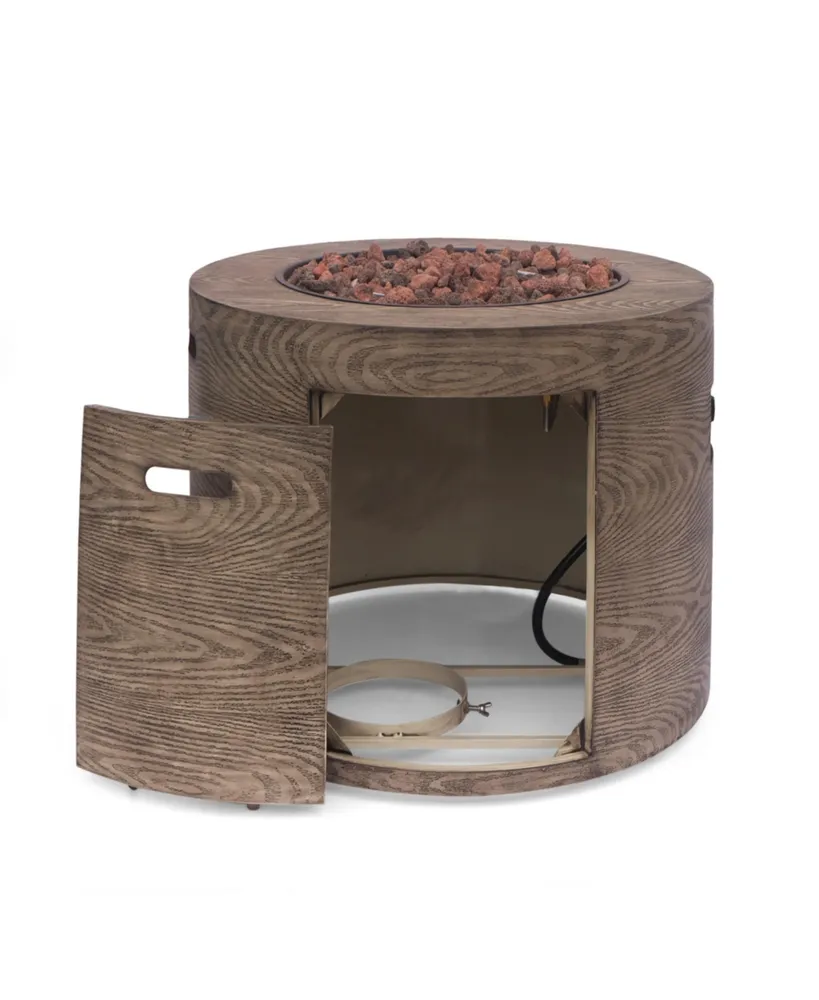 Senoia Outdoor Round Fire Pit with Tank Holder